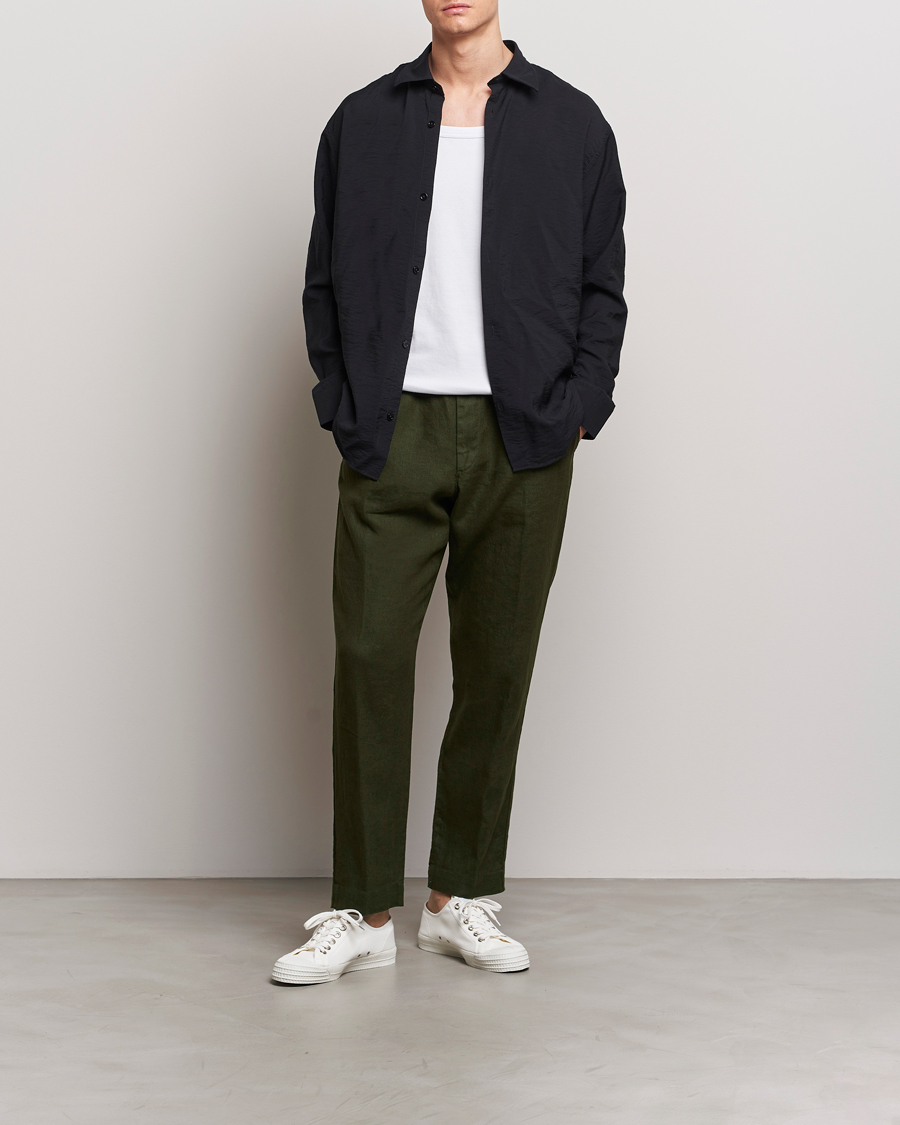 Homme | Pantalons | NN07 | Billie Linen Drawstring Trousers Rosin Green