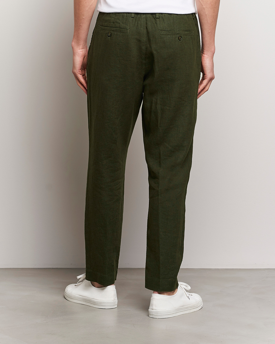 Homme | Pantalons | NN07 | Billie Linen Drawstring Trousers Rosin Green