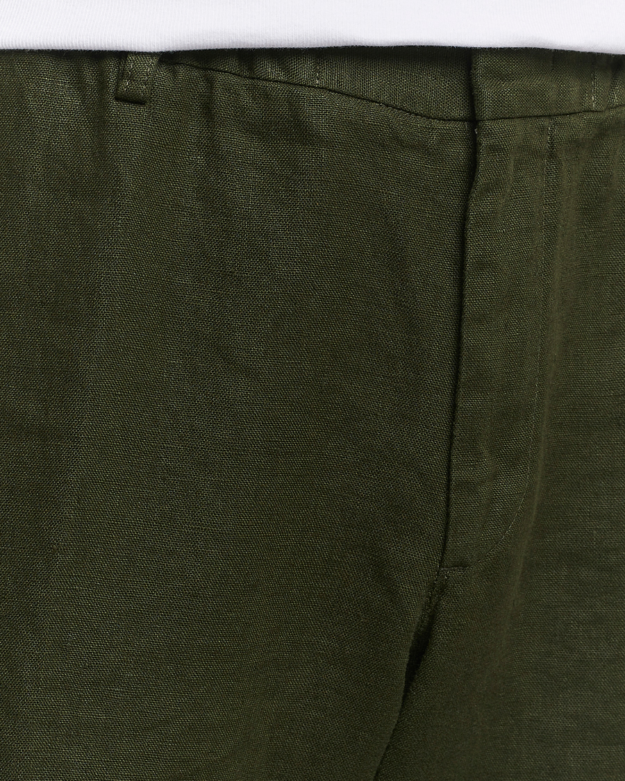 Homme | Pantalons | NN07 | Billie Linen Drawstring Trousers Rosin Green