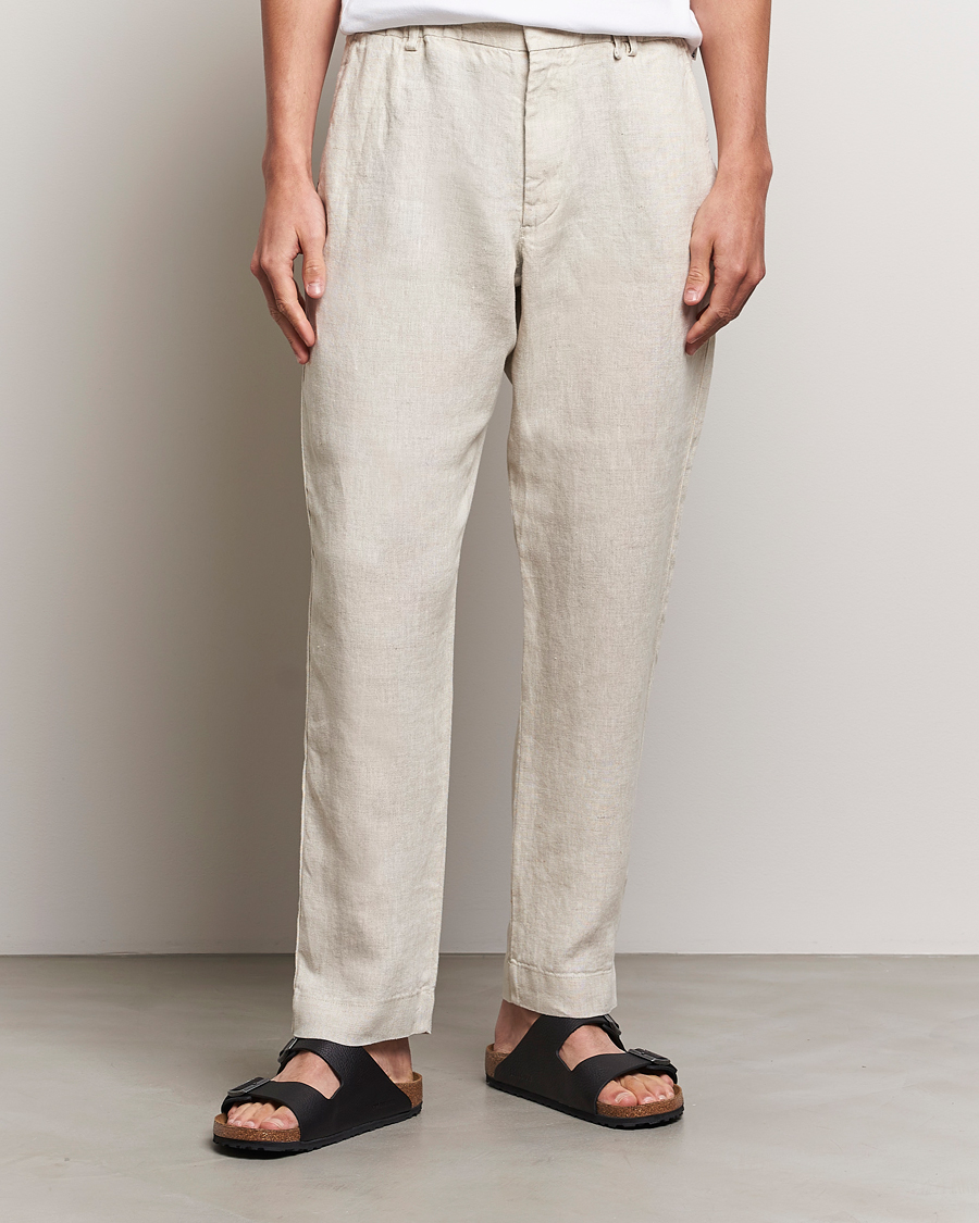 Homme | Pantalons | NN07 | Billie Linen Drawstring Trousers Oat