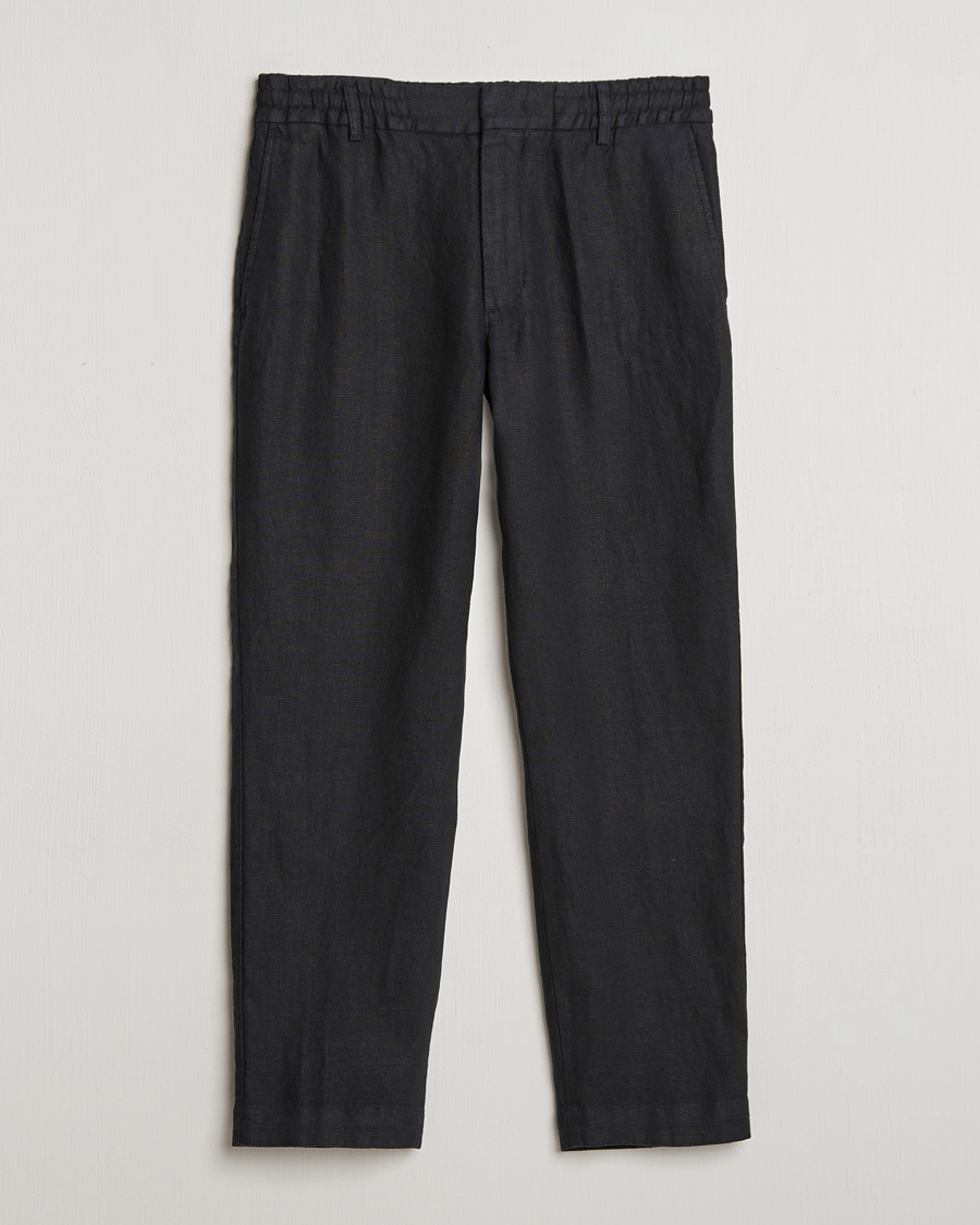 Homme | Pantalons | NN07 | Billie Linen Drawstring Trousers Black