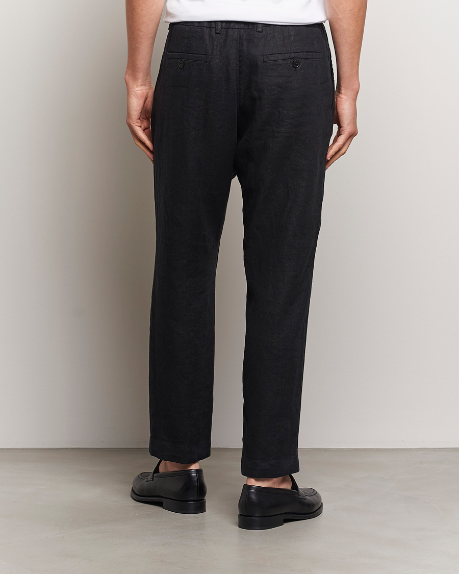 Homme | Pantalons | NN07 | Billie Linen Drawstring Trousers Black