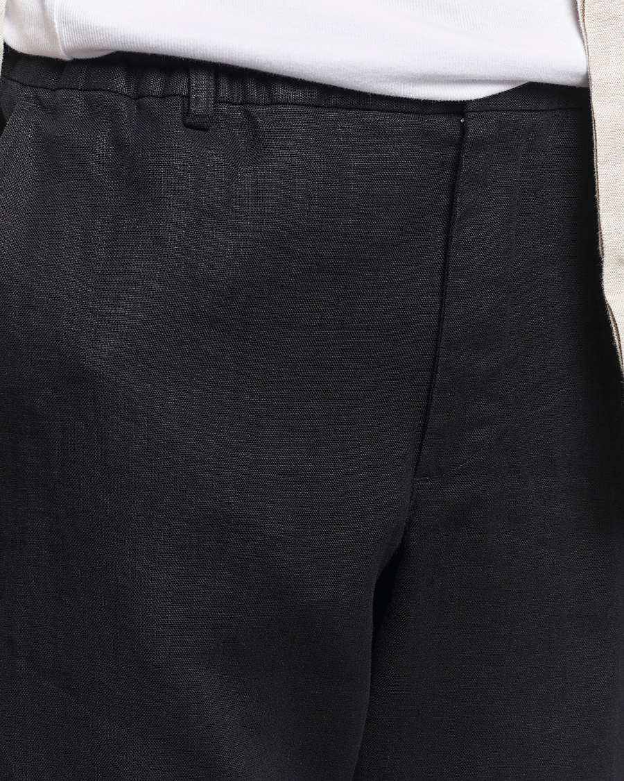 Homme | Pantalons | NN07 | Billie Linen Drawstring Trousers Black