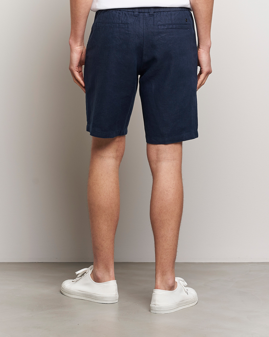 Homme | Shorts | NN07 | Seb Linen Drawstring Shorts Navy Blue
