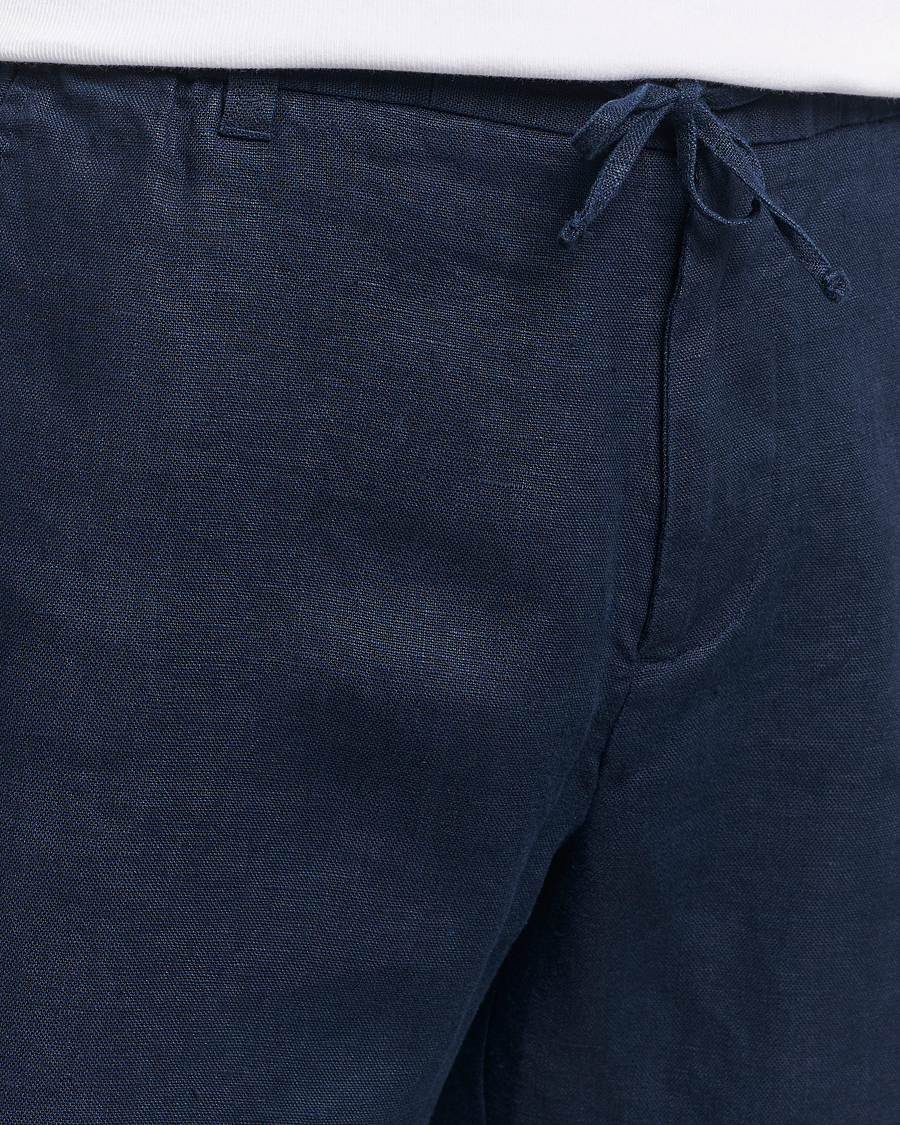 Homme | Shorts | NN07 | Seb Linen Drawstring Shorts Navy Blue