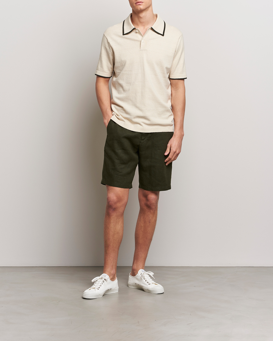 Homme | Shorts | NN07 | Seb Linen Drawstring Shorts Rosin Green