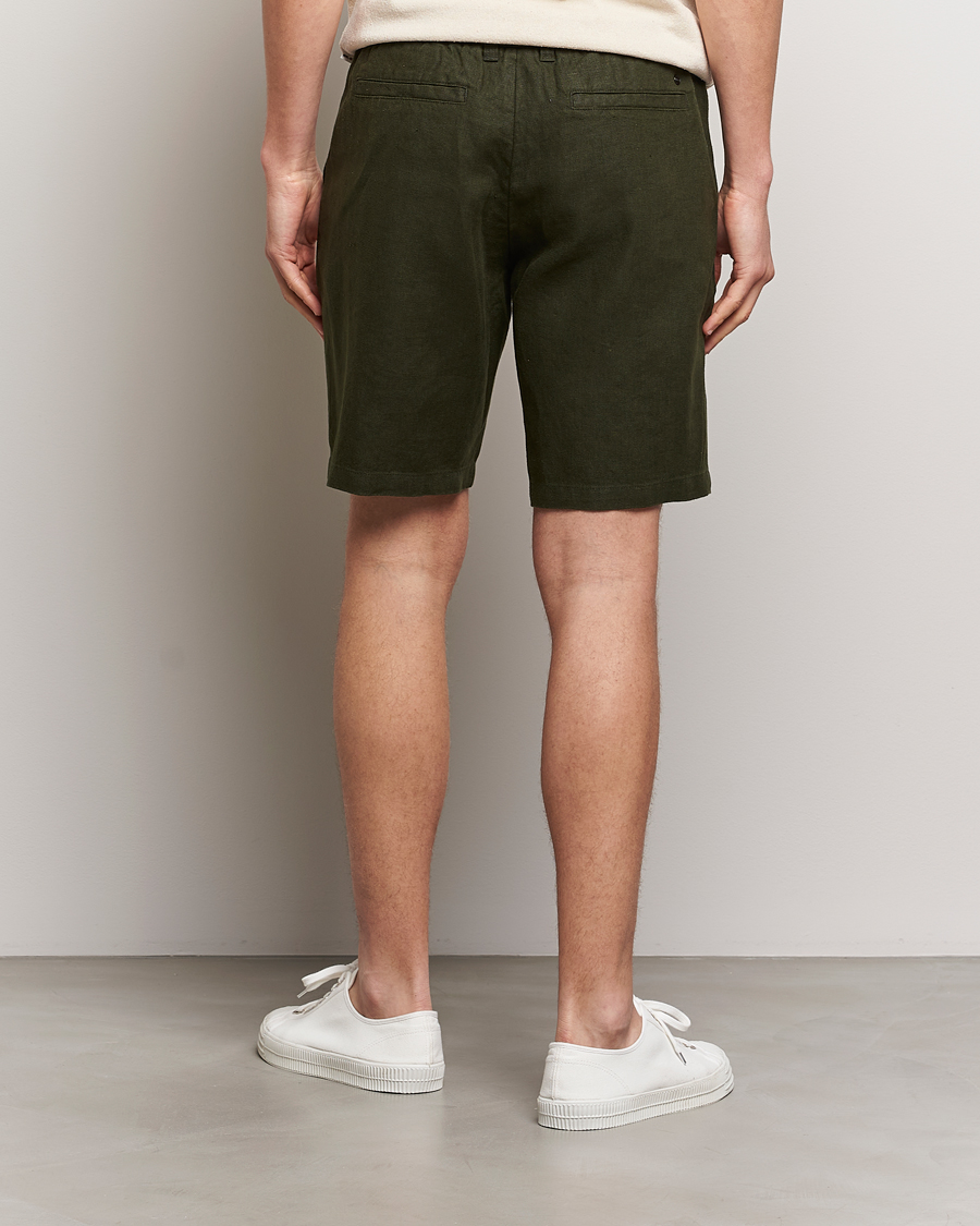 Homme | Shorts | NN07 | Seb Linen Drawstring Shorts Rosin Green