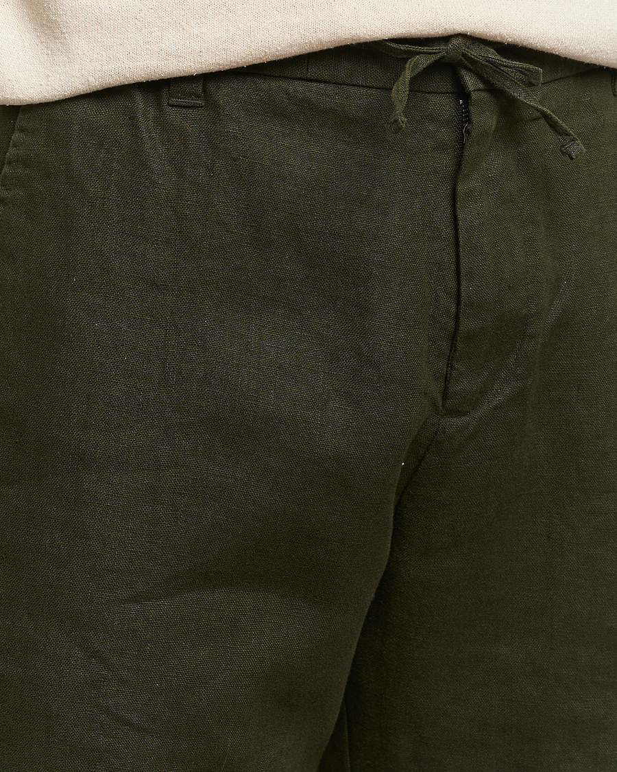Homme | Shorts | NN07 | Seb Linen Drawstring Shorts Rosin Green