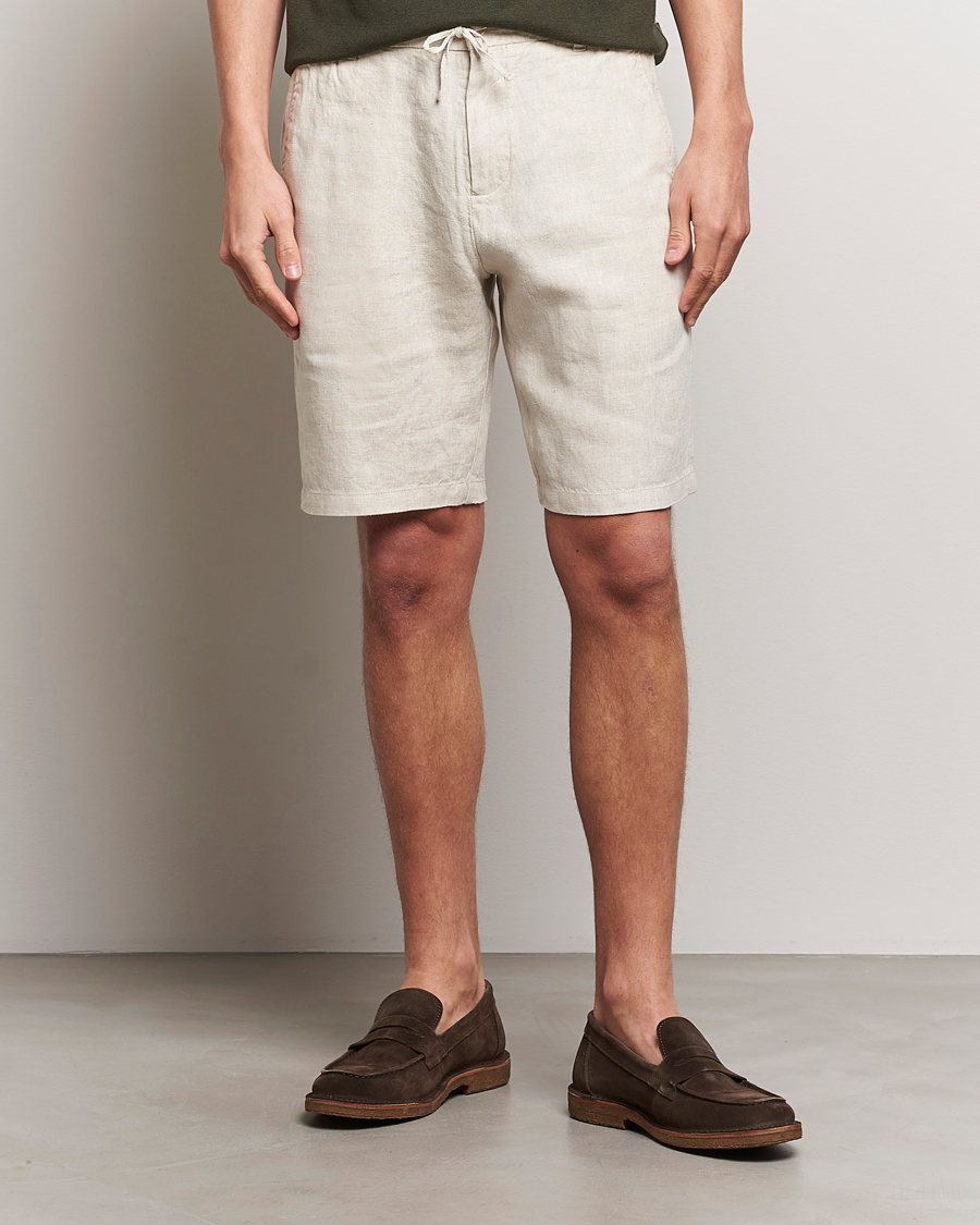Homme | Shorts | NN07 | Seb Linen Drawstring Shorts Oat