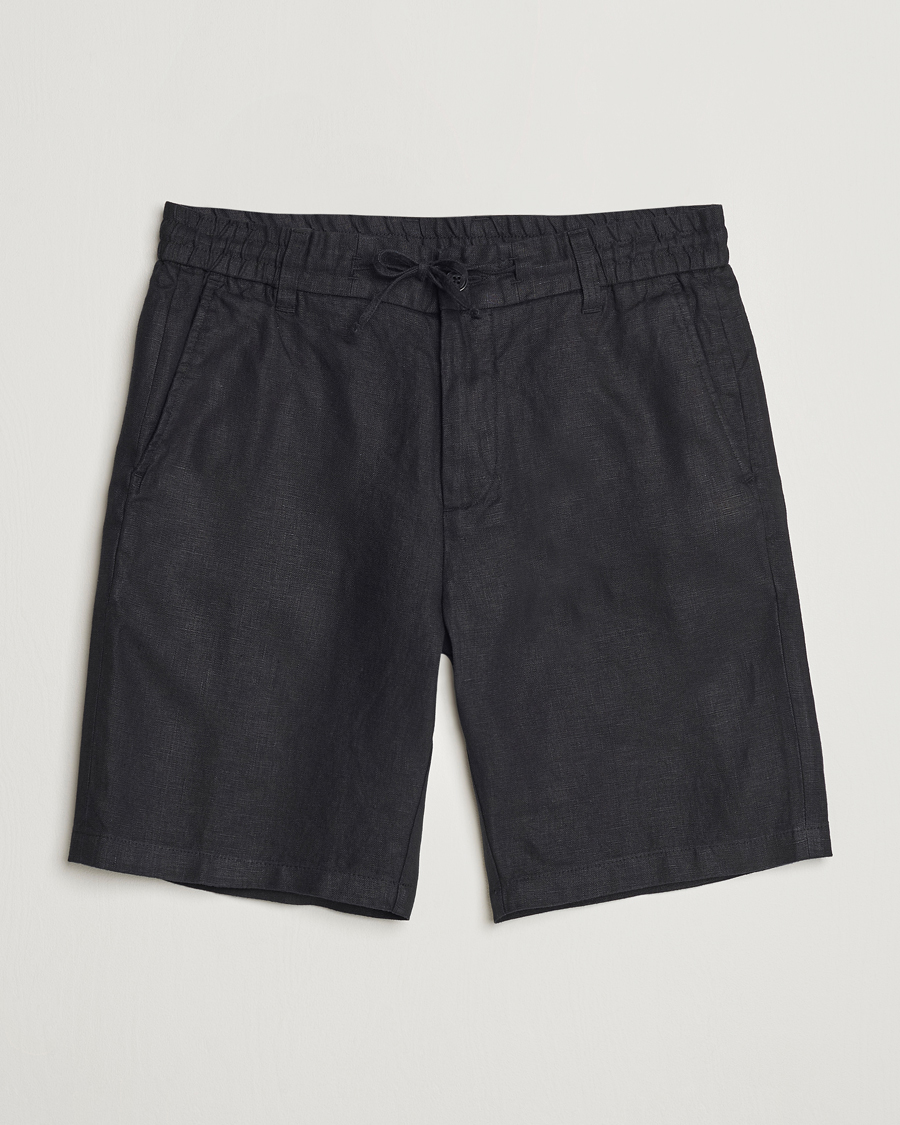 Homme | Shorts | NN07 | Seb Linen Drawstring Shorts Black