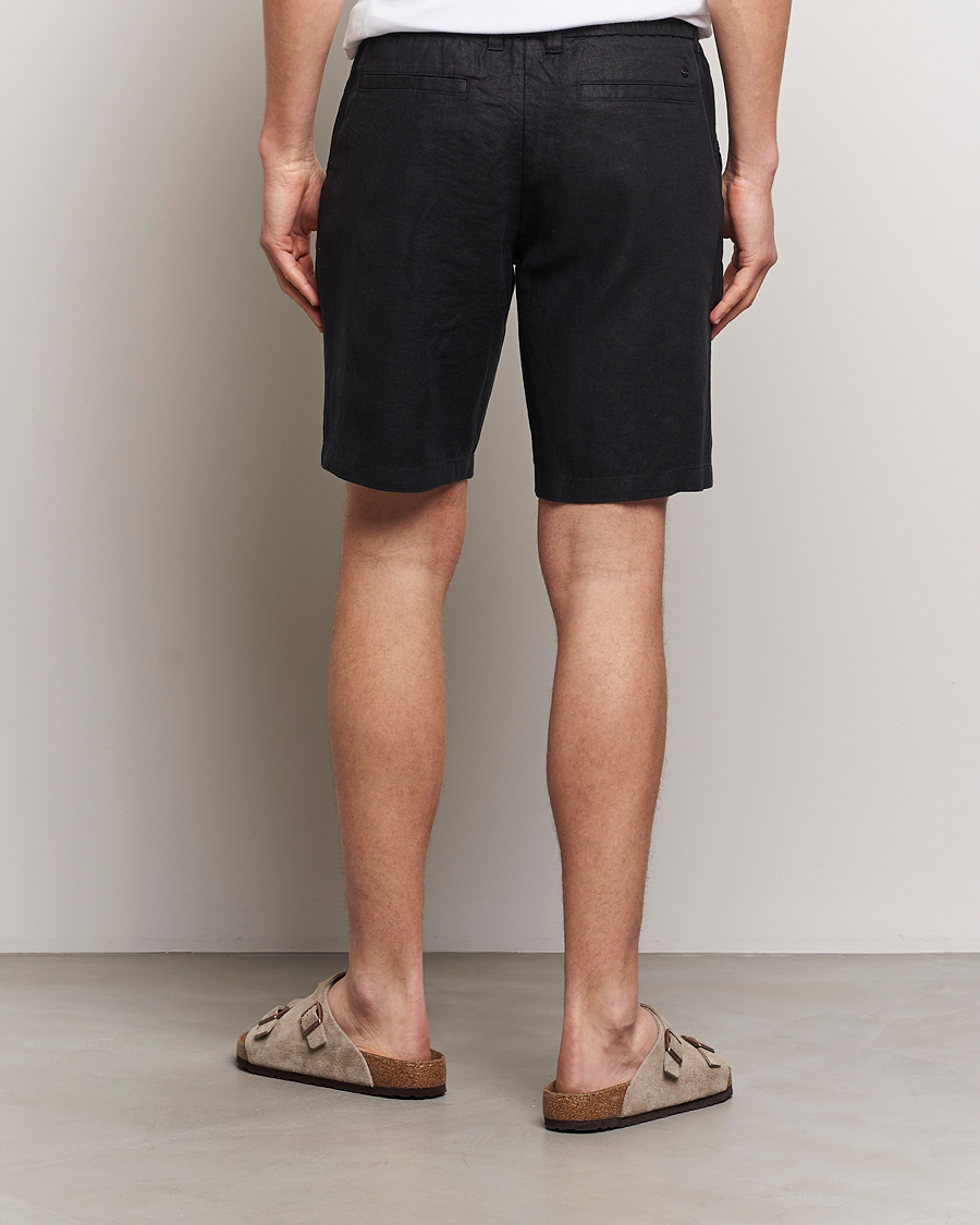 Homme | Shorts | NN07 | Seb Linen Drawstring Shorts Black