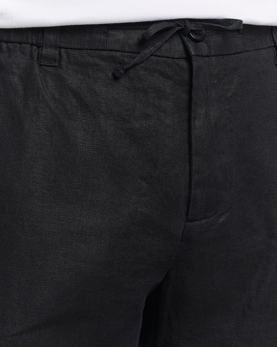 Homme | Shorts | NN07 | Seb Linen Drawstring Shorts Black