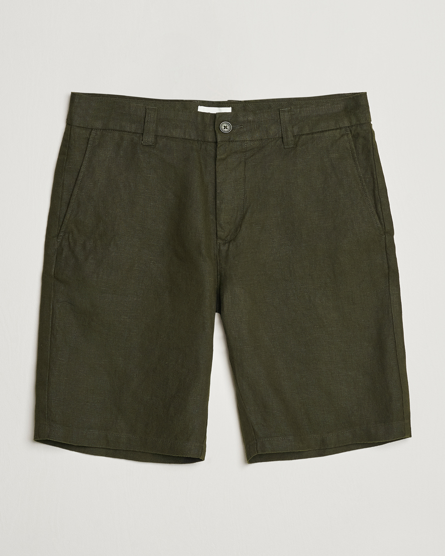 Homme | Shorts | NN07 | Crown Linen Shorts Rosin Green