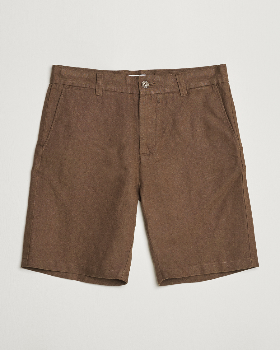 Homme | Shorts | NN07 | Crown Linen Shorts Cocoa Brown