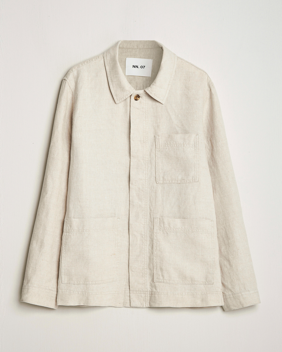 Homme | Chemises | NN07 | Olav Linen Overshirt Oat