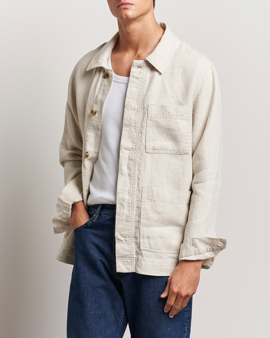 Homme | Chemises | NN07 | Olav Linen Overshirt Oat