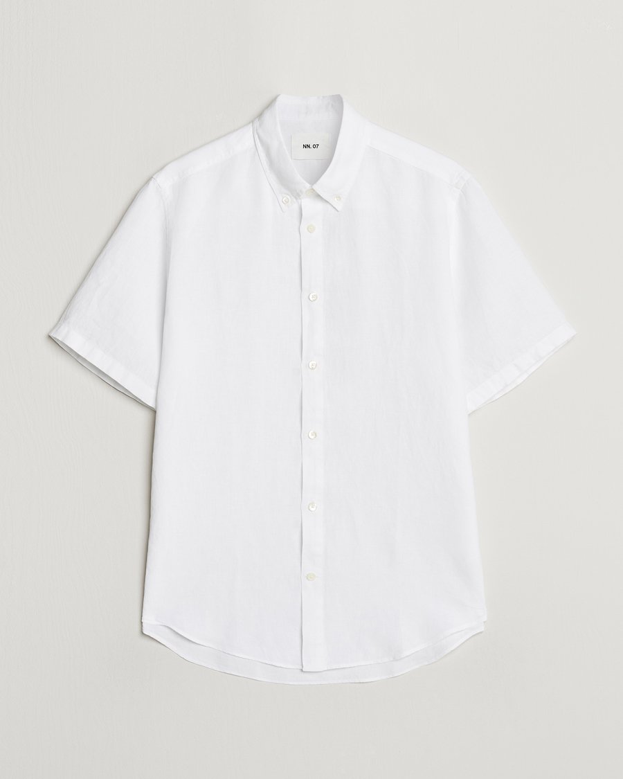 Homme | Chemises | NN07 | Arne Linen Short Sleeve Shirt White