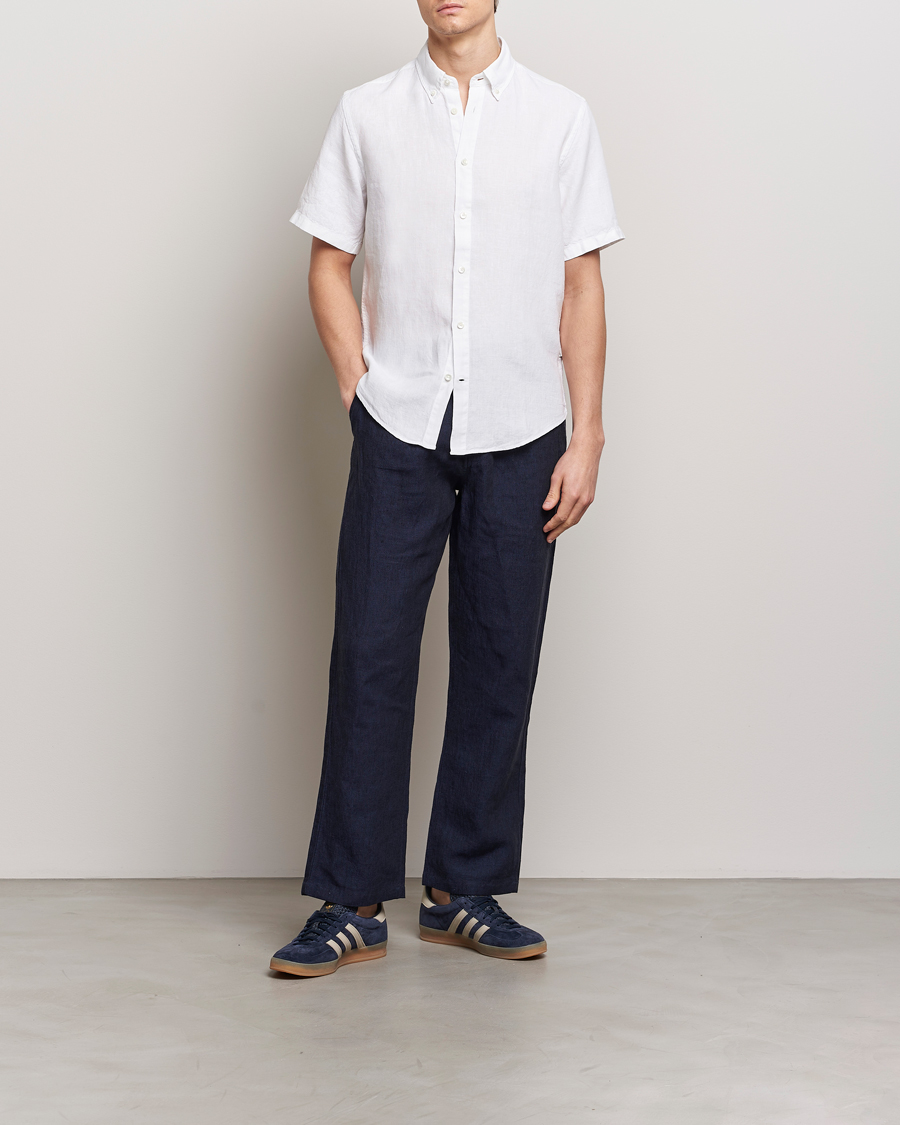 Homme | Chemises | NN07 | Arne Linen Short Sleeve Shirt White