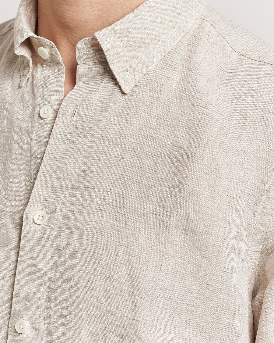 Homme | Chemises | NN07 | Arne Linen Short Sleeve Shirt Oat