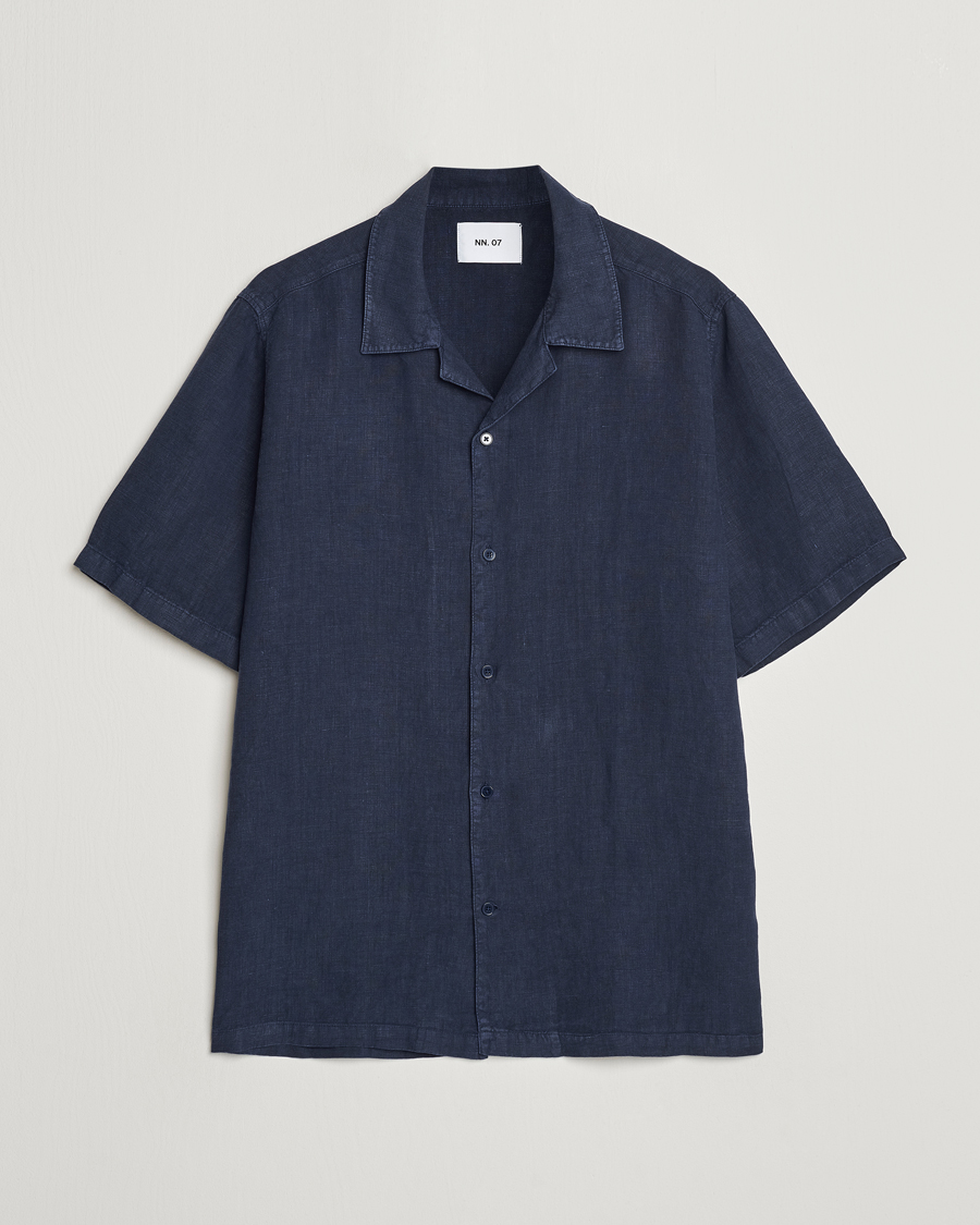 Homme | Chemises | NN07 | Julio Linen Resort Shirt Navy Blue