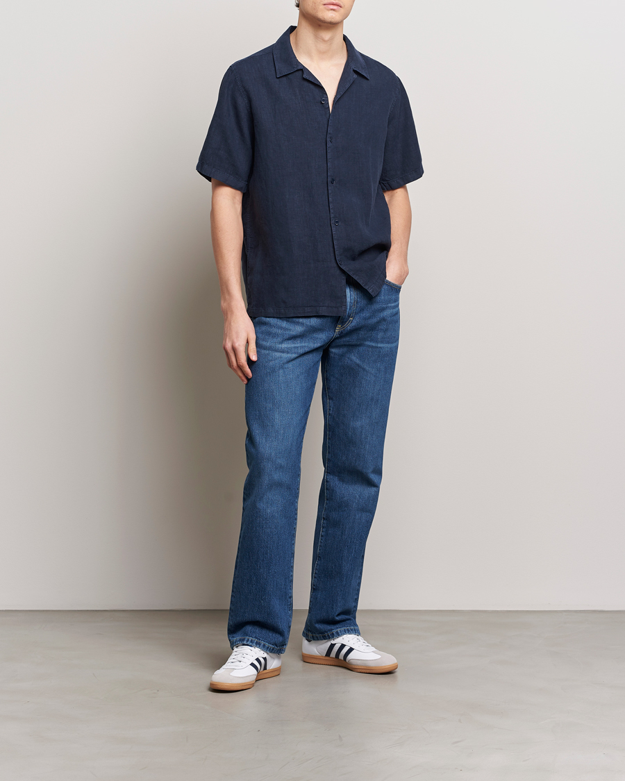 Homme | Chemises | NN07 | Julio Linen Resort Shirt Navy Blue
