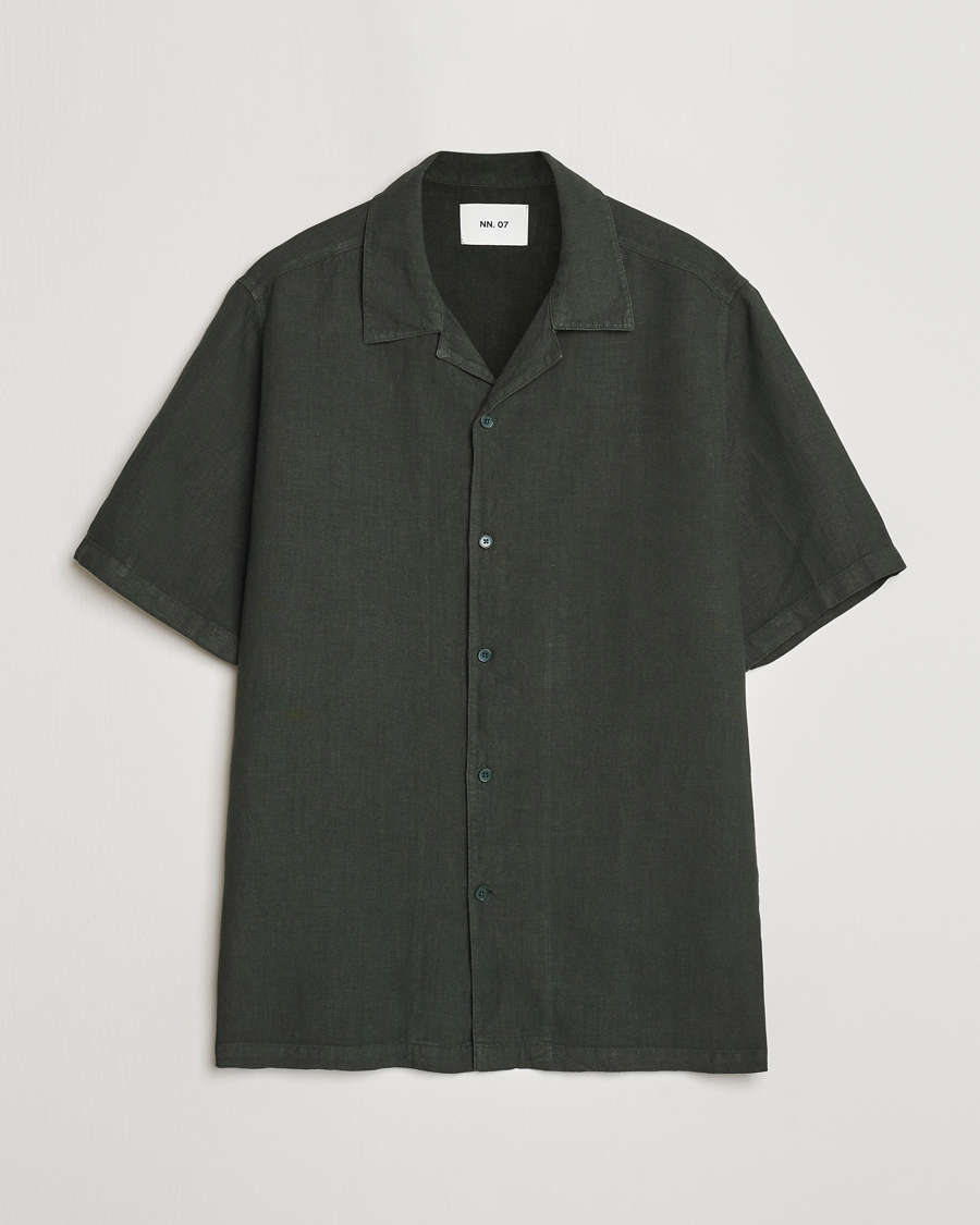 Homme | Chemises | NN07 | Julio Linen Resort Shirt Rosin Green