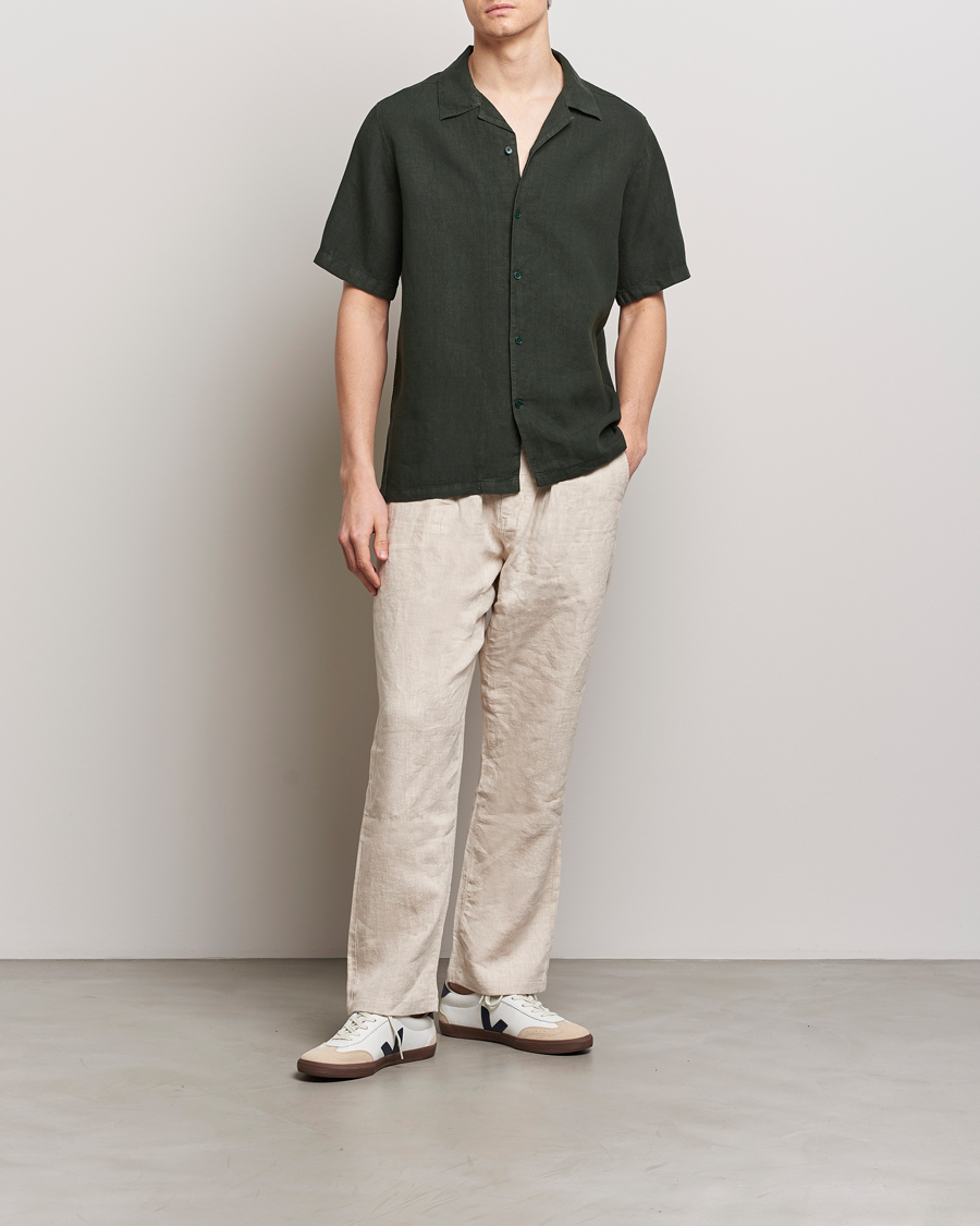 Homme | Chemises | NN07 | Julio Linen Resort Shirt Rosin Green