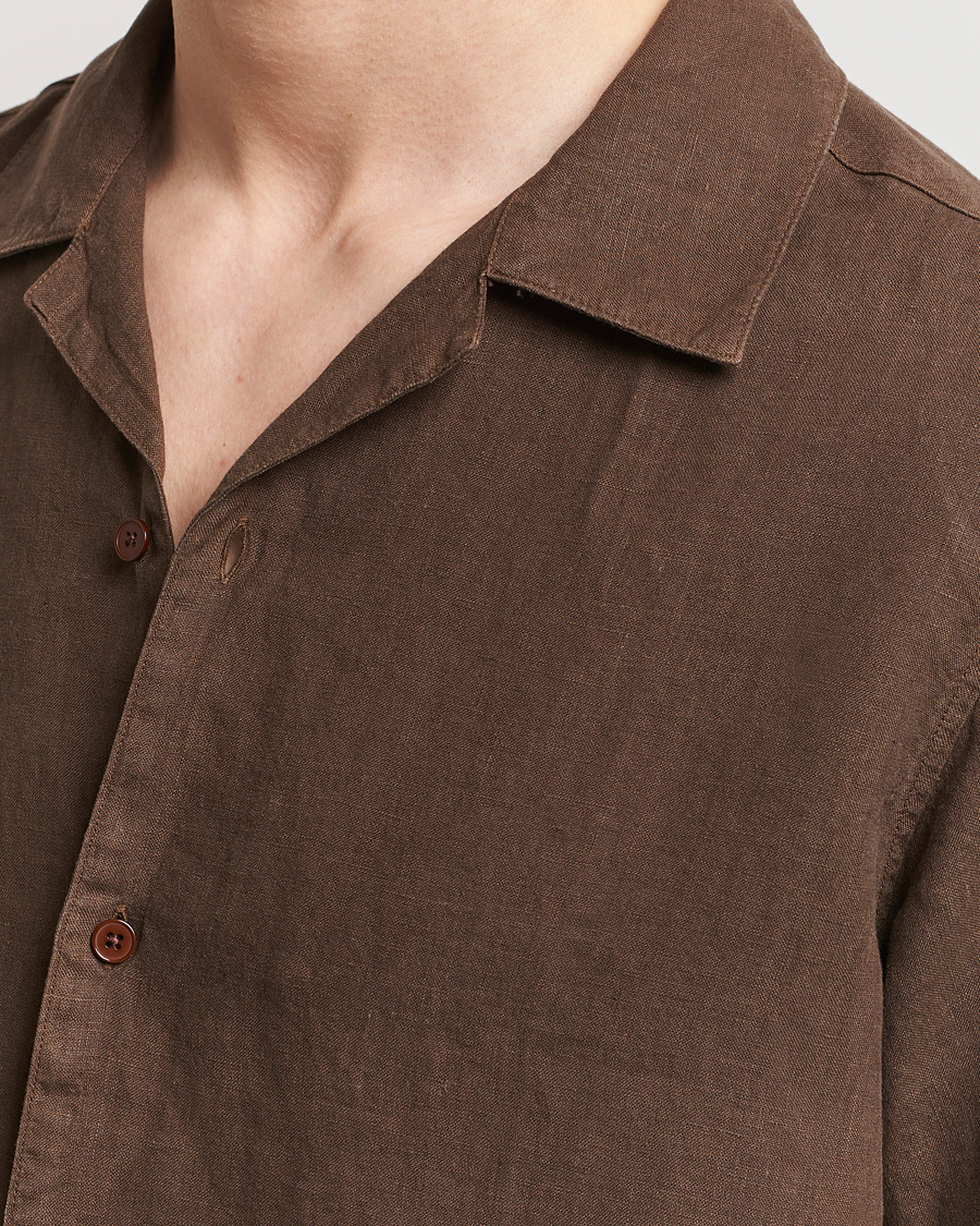 Homme | Chemises | NN07 | Julio Linen Resort Shirt Cocoa Brown