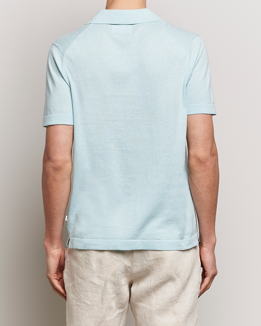 Homme | Polos | NN07 | Ryan Cotton/Linen Polo Winter Sky