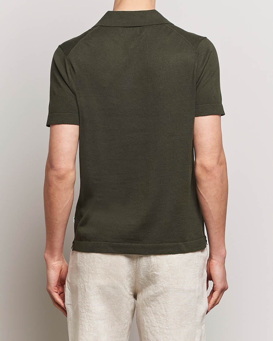 Homme | Polos | NN07 | Ryan Cotton/Linen Polo Rosin Green