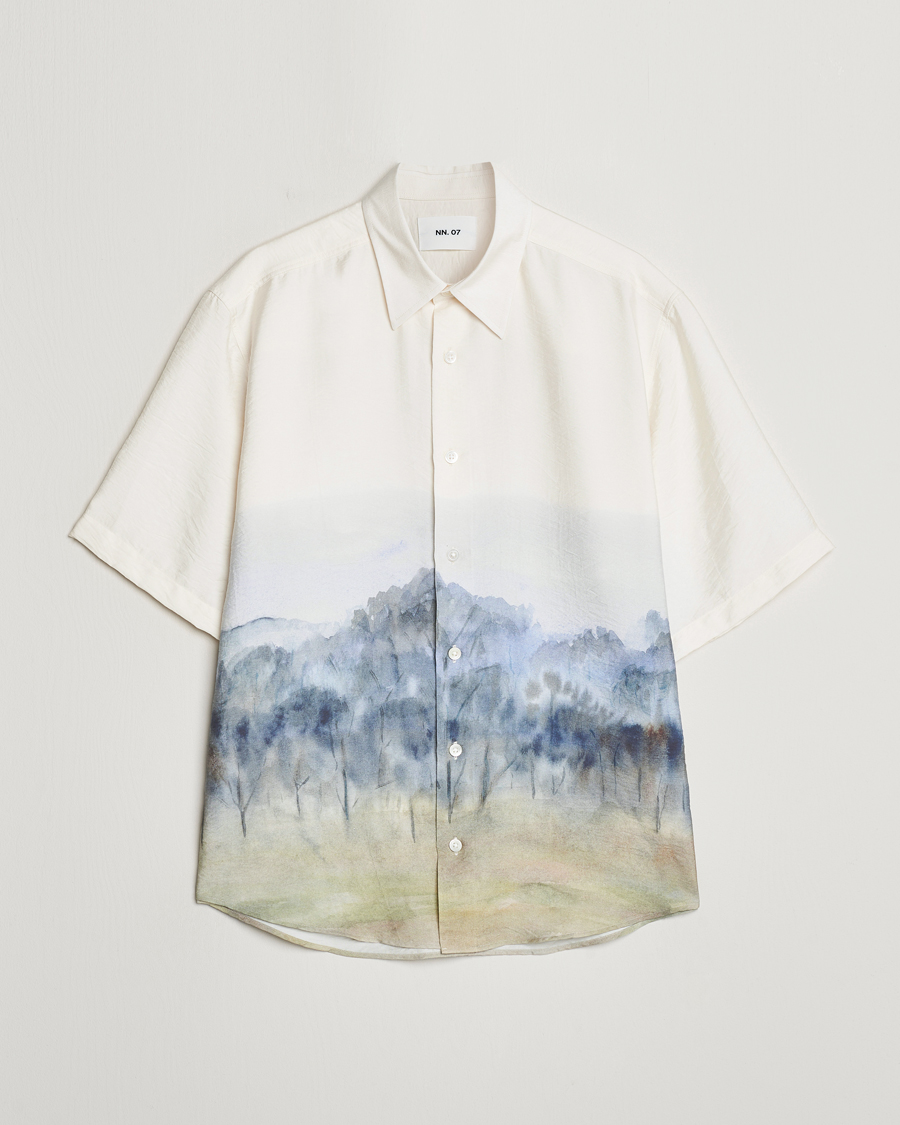 Homme | Chemises | NN07 | Quinsy Printed Short Sleeve Shirt White Multi