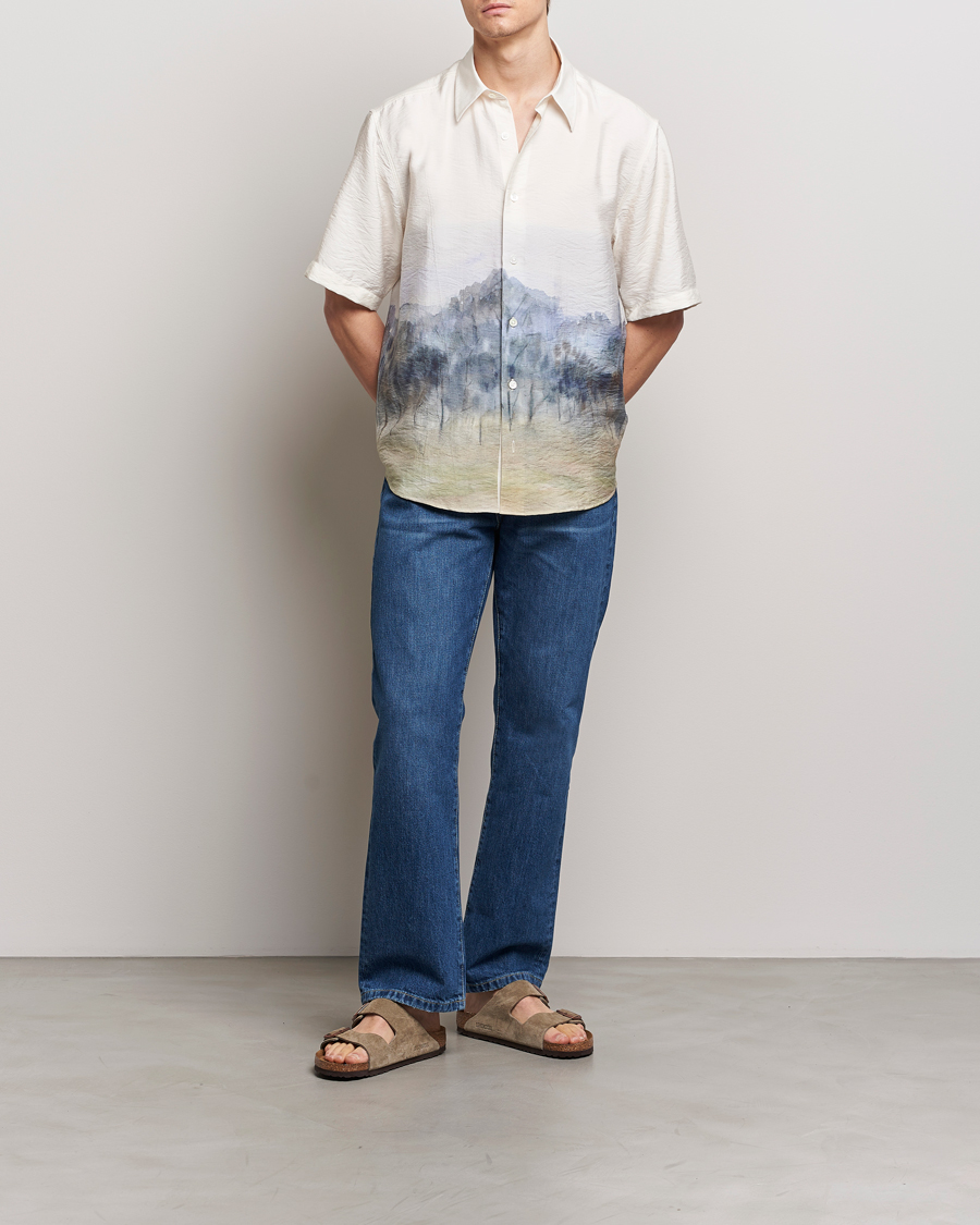 Homme | Chemises | NN07 | Quinsy Printed Short Sleeve Shirt White Multi