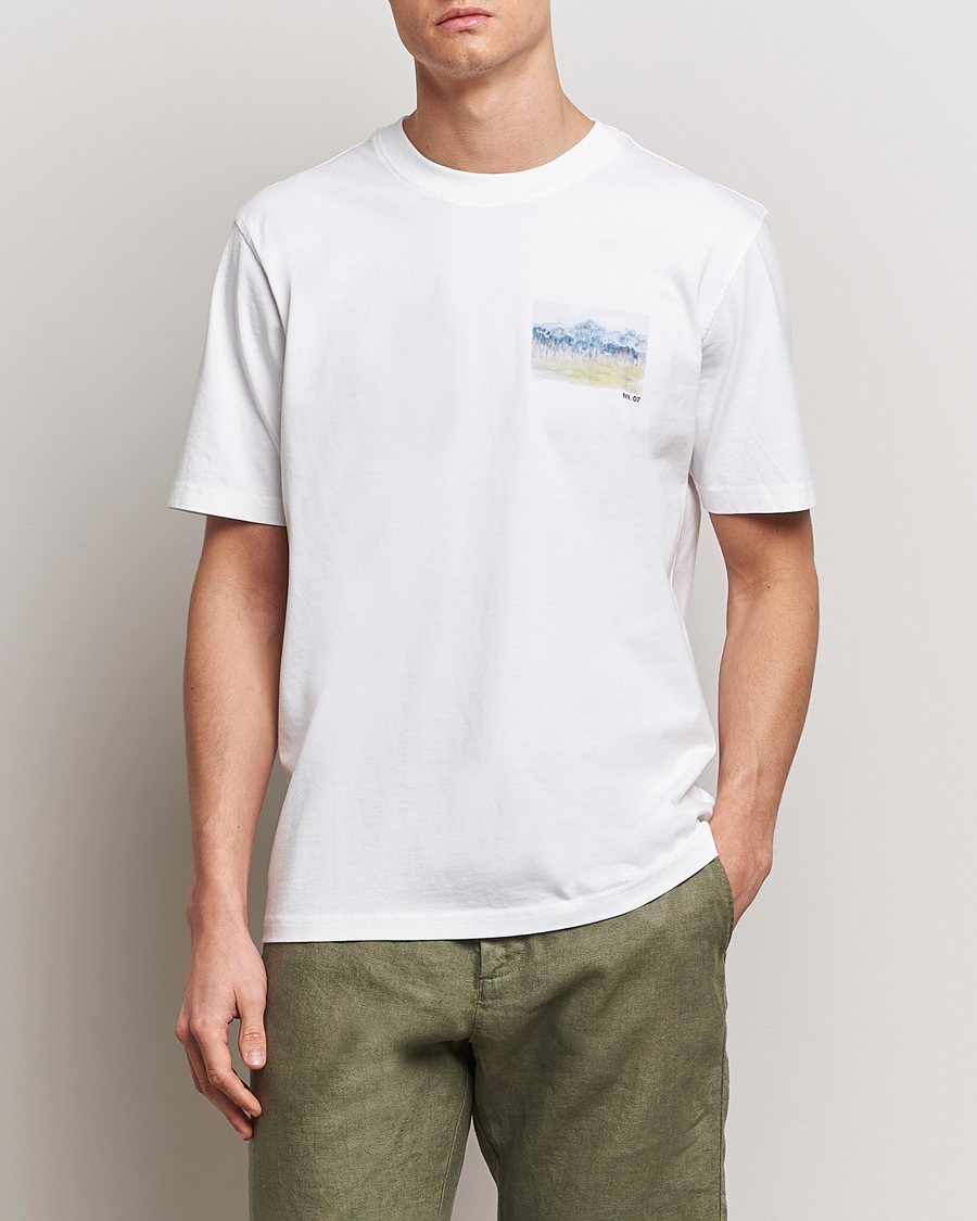 Homme | Nouvelles Images De Produit | NN07 | Adam Printed Crew Neck T-Shirt White