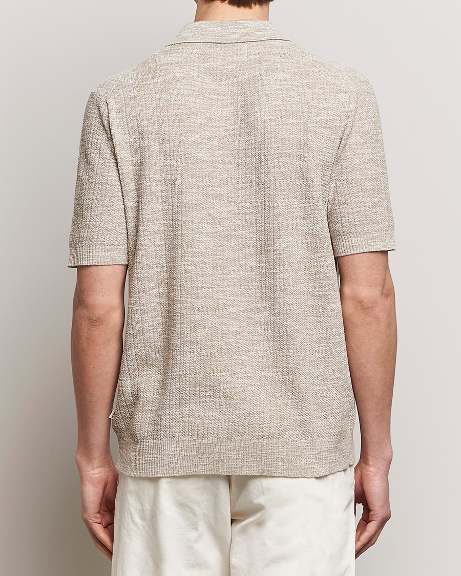 Homme | Chemises | NN07 | Nolan Knitted Shirt Sleeve Shirt Greige Melange