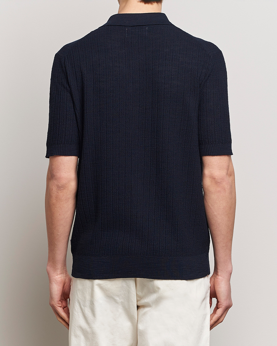Homme | Chemises | NN07 | Nolan Knitted Shirt Sleeve Shirt Navy Blue