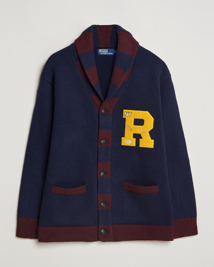 Homme | Pulls Et Tricots | Polo Ralph Lauren | Varsity Wool Shawl Cardigan Aviator Navy Combo