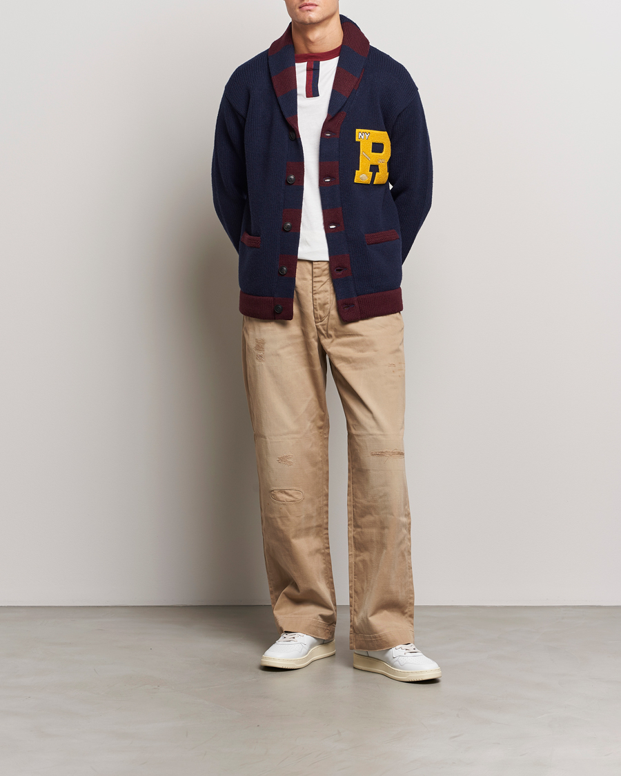 Homme | Pulls Et Tricots | Polo Ralph Lauren | Varsity Wool Shawl Cardigan Aviator Navy Combo