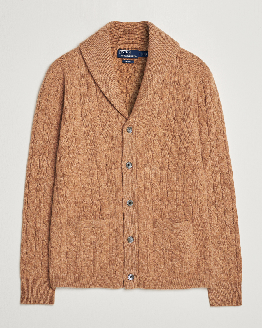 Homme | Pulls Et Tricots | Polo Ralph Lauren | Cashmere Cable Shawl Cardigan Brown Sugar Melange