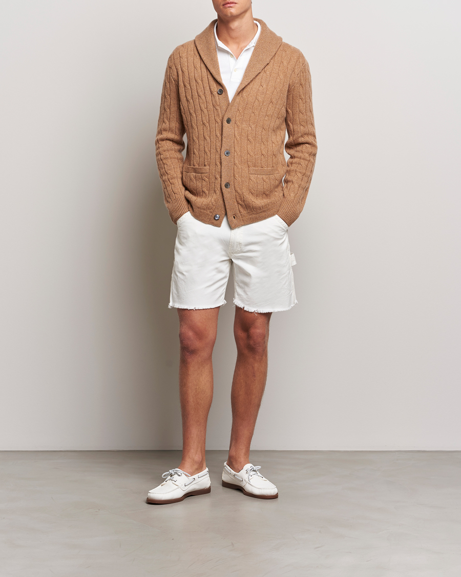 Homme | Pulls Et Tricots | Polo Ralph Lauren | Cashmere Cable Shawl Cardigan Brown Sugar Melange