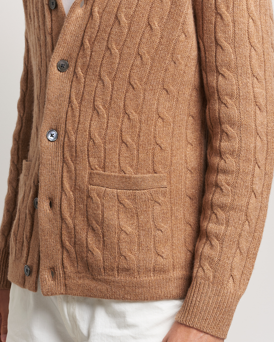 Homme | Pulls Et Tricots | Polo Ralph Lauren | Cashmere Cable Shawl Cardigan Brown Sugar Melange