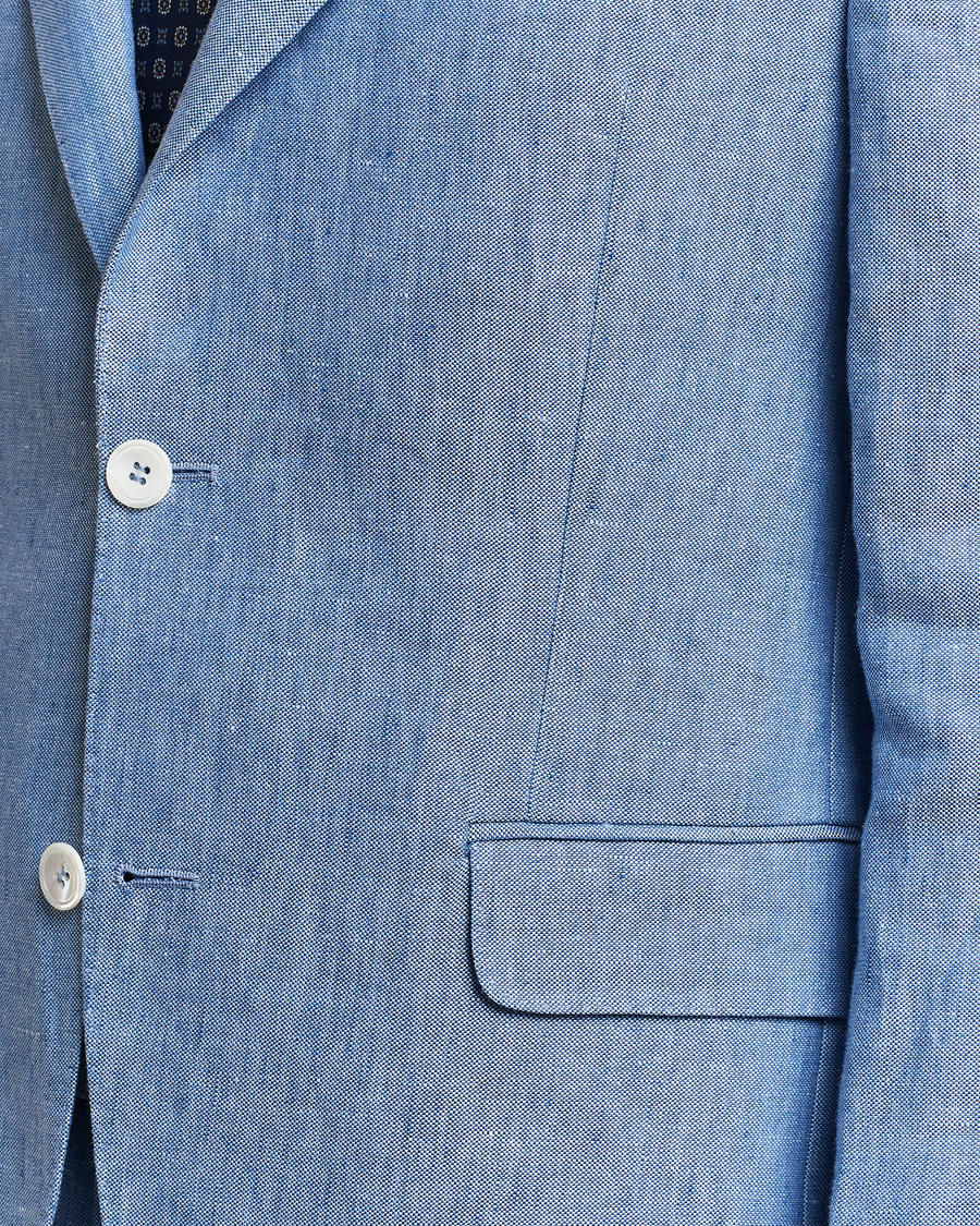 Homme | Blazers | Oscar Jacobson | Ferry Soft Linen Blazer Smog Blue