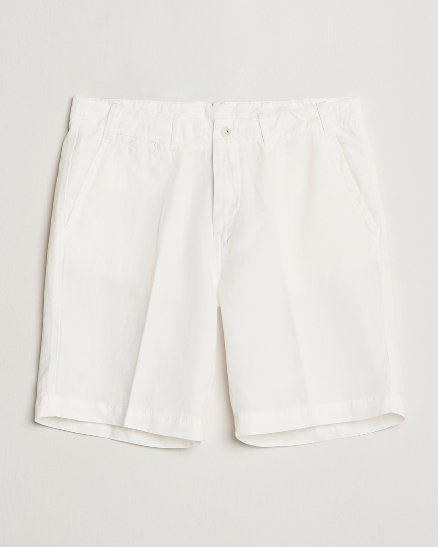 Homme | Shorts | Oscar Jacobson | Poggio Washed Linen Shorts White