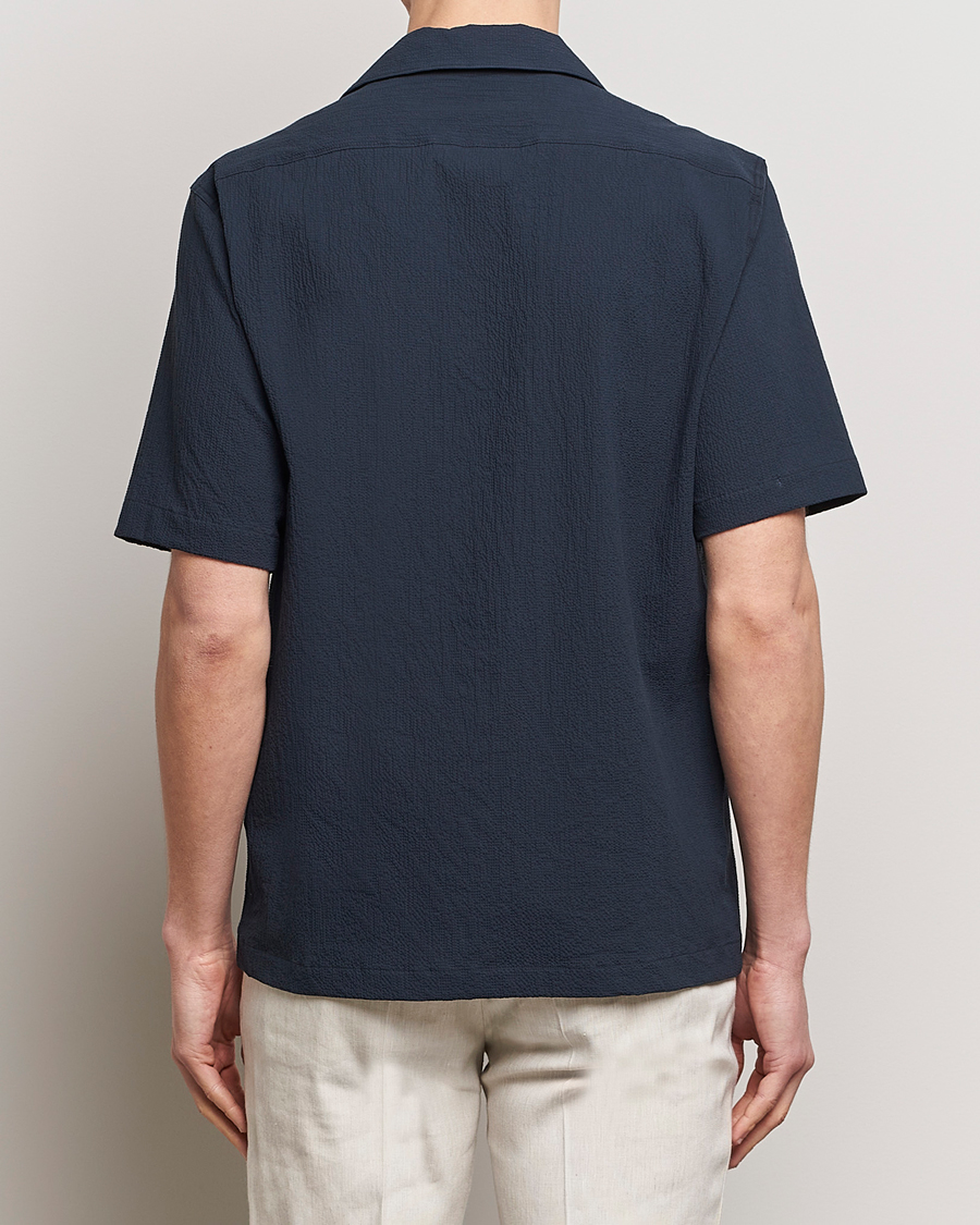Homme | Chemises | Oscar Jacobson | Hanks Reg Seersucker Shirt Navy