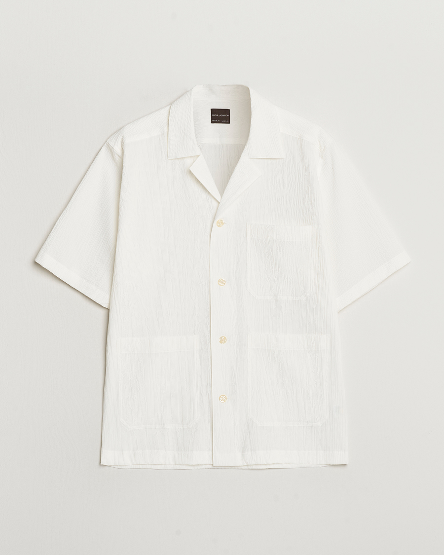 Homme | Chemises | Oscar Jacobson | Hanks Reg Seersucker Shirt White