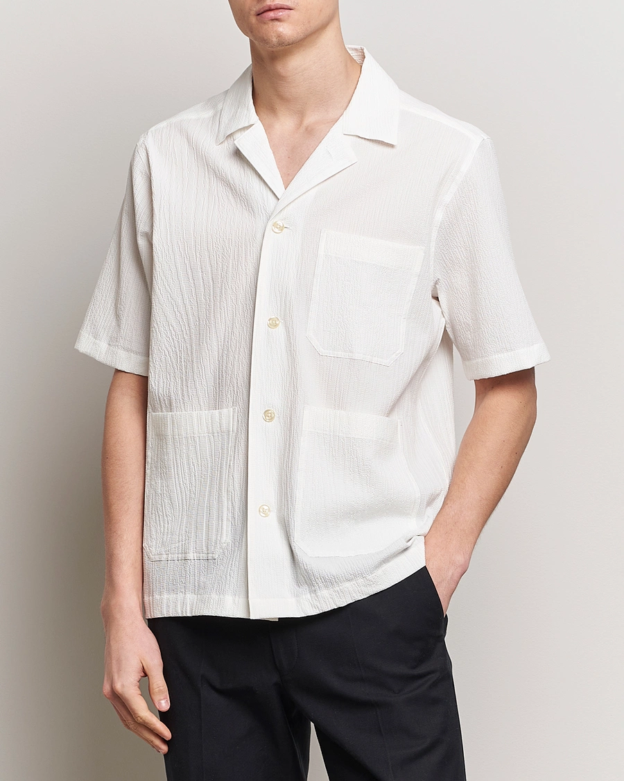 Homme | Chemises | Oscar Jacobson | Hanks Reg Seersucker Shirt White