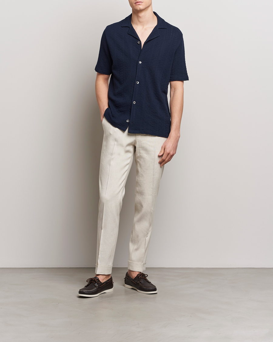 Homme | Chemises | Oscar Jacobson | Mattis Reg Knitted Shirt Navy