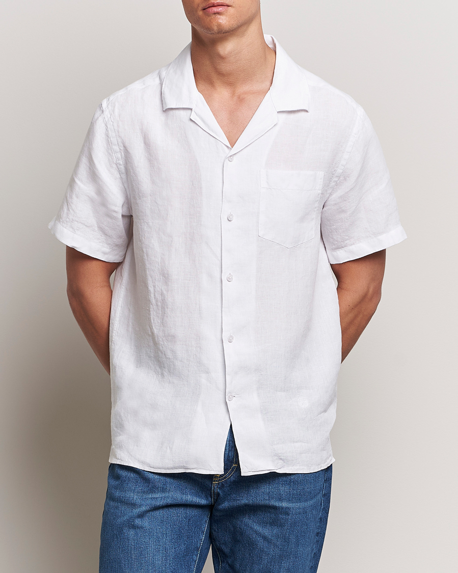 Homme | Chemises | J.Lindeberg | Elio Linen Melange Shirt White