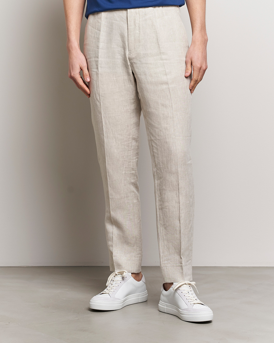 Homme | Pantalons | J.Lindeberg | Soren Linen Pants Safari Beige