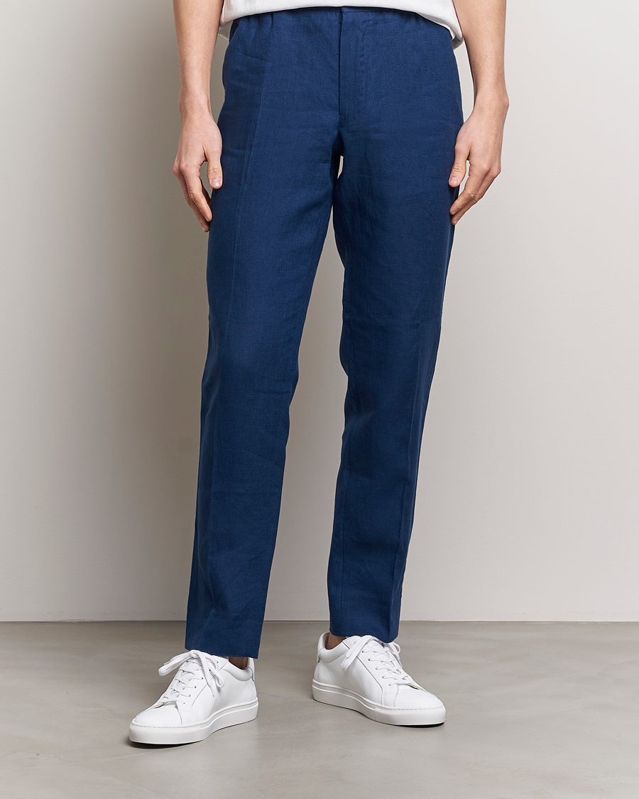 Homme | Pantalons | J.Lindeberg | Soren Linen Pants Estate Blue