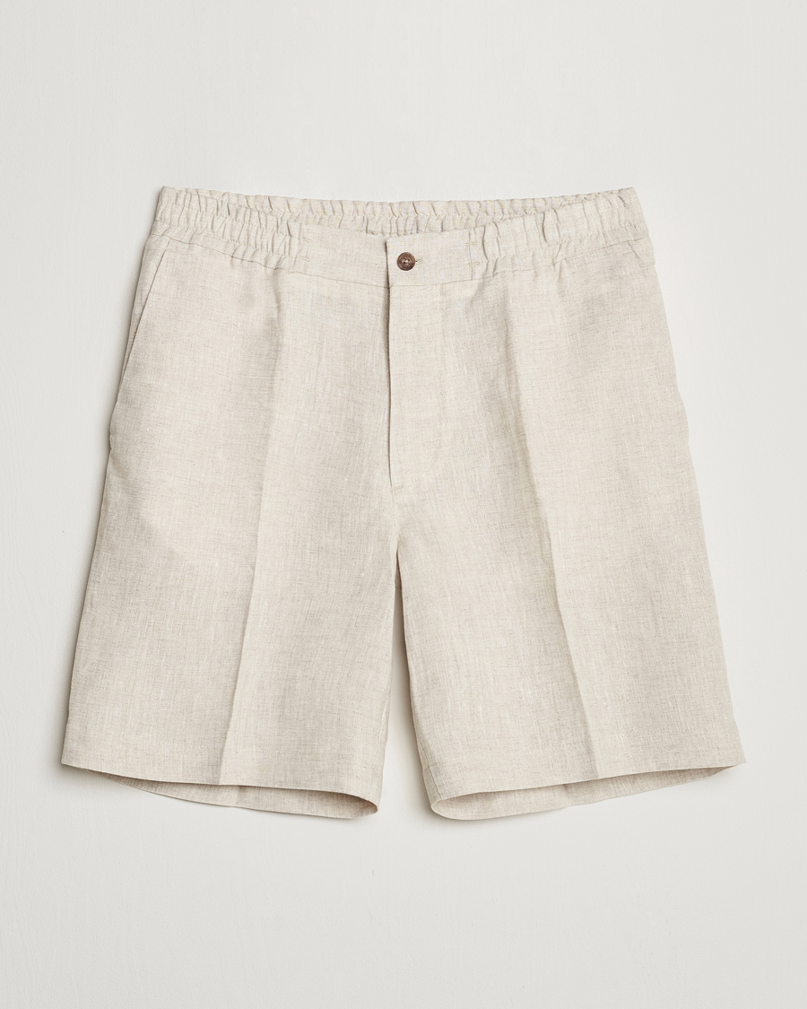 Homme | Shorts | J.Lindeberg | Baron Linen Shorts Safari Beige